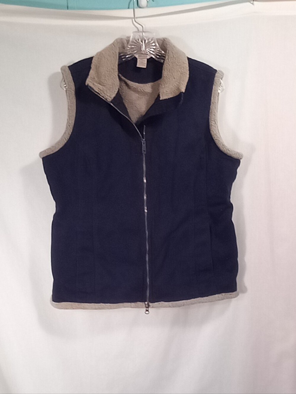 Duluth Trading Co. Navy Blue Sherpa Lined Fleece Vest Size M